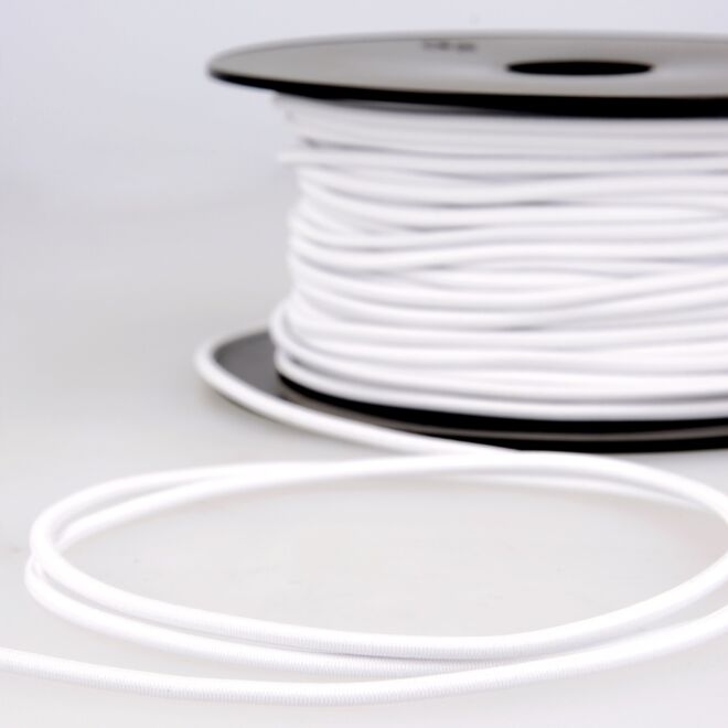 3mm Rundgummi weiß (aus Kunstseide)