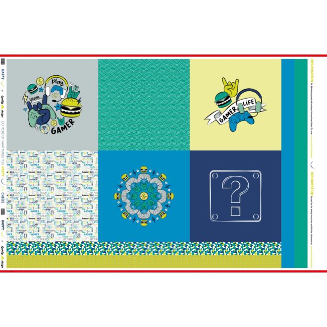 *SALE* Canvas-Panel Gamerlife für Kissen (ca. 95cm)