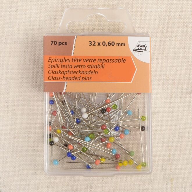 Glaskopfstecknadeln 32x0,60mm (7g/80 Stück)