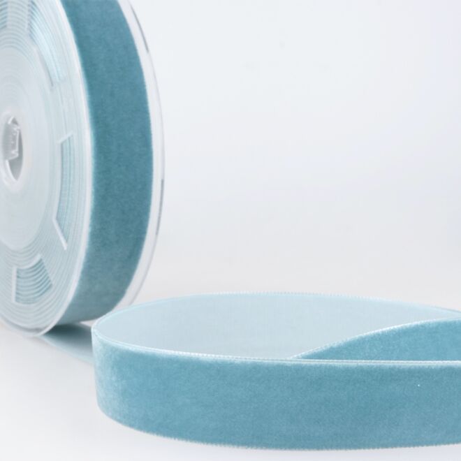 38mm Hochdichtes Samtband rauchblau