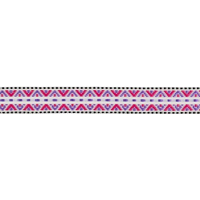 13mm Webband "Ethno Triangle" pink