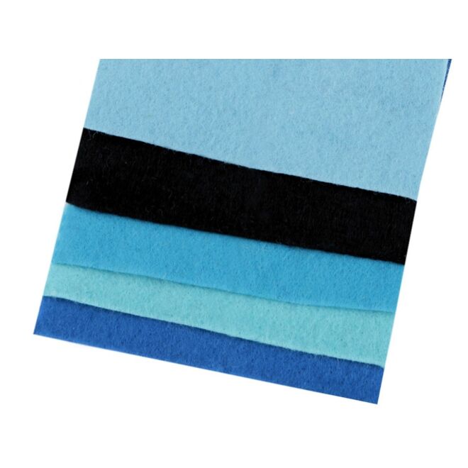 1mm Bastelfilz Set 5 Farben 10x46cm - Türkistöne