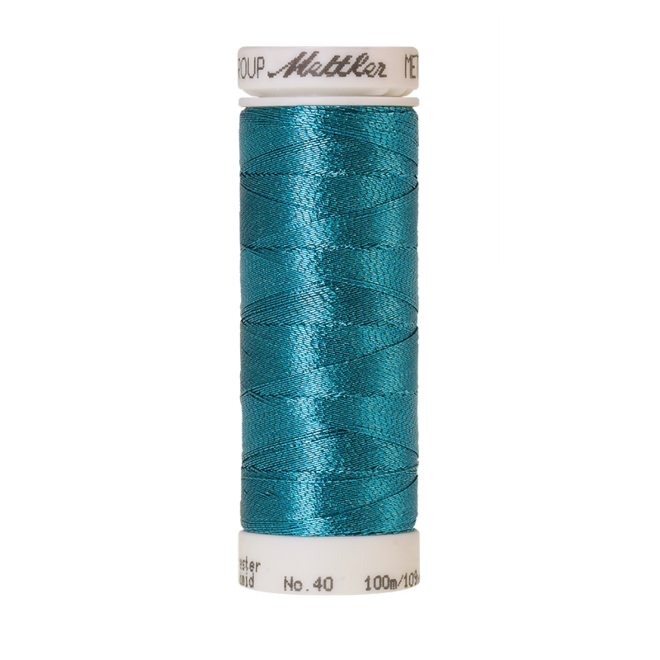 Amann Mettler Metallic 40, 100m - Bright Turquoise