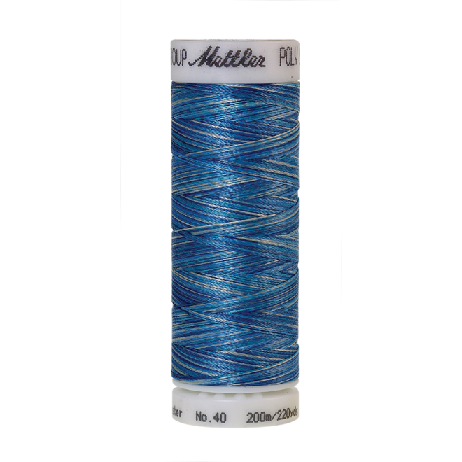 Amann Mettler Poly Sheen Multi, 200m Spule in Faded Denim  Die Multifarben harmonieren perfekt mit dem unifarbenen Poly Sheen