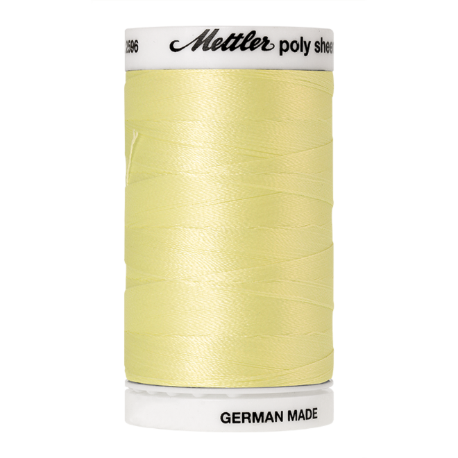 Amann Mettler Poly Sheen Lemon Frost glänzt durch den trilobalen Fadenquerschnitt besonders schön. Zum Sticken, Quilten, Nähen. 800m Spule
