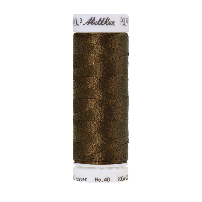 Amann Mettler Poly Sheen Golden Brown glänzt durch den trilobalen Fadenquerschnitt besonders schön. Zum Sticken, Quilten, Nähen. 200m Spule