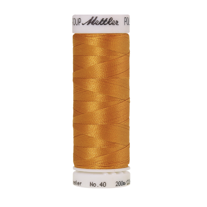 Amann Mettler Poly Sheen Honey Gold glänzt durch den trilobalen Fadenquerschnitt besonders schön. Zum Sticken, Quilten, Nähen. 200m Spule