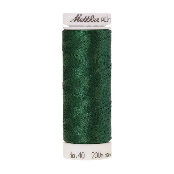 Amann Mettler Poly Sheen Bright Green glänzt durch den trilobalen Fadenquerschnitt besonders schön. Zum Sticken, Quilten, Nähen. 200m Spule