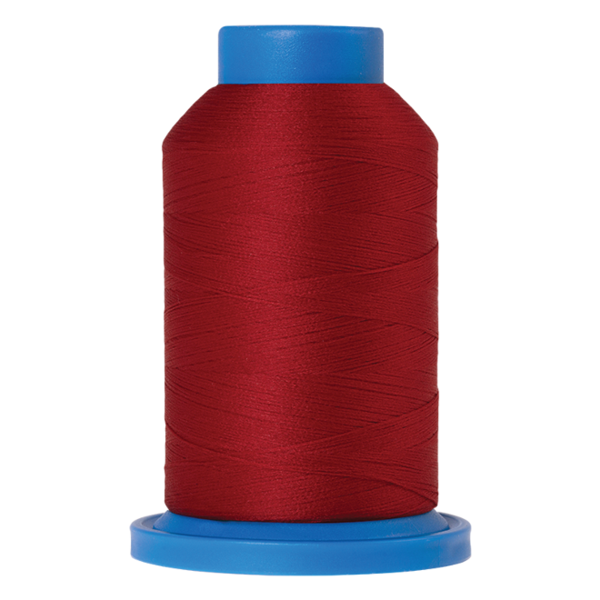 Amann Mettler Seraflock in der Farbe Country Red auf der 1000m Kone. Seraflock ist ein Bauschgarn, besonders geeignet für Dessous, Schwimm- und Sportbekleidung.