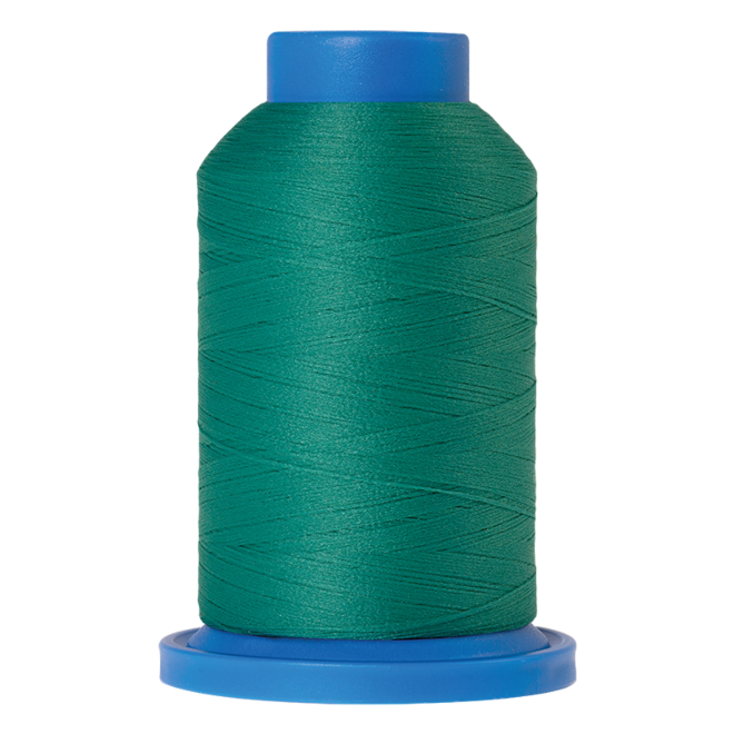 Amann Mettler Seraflock in der Farbe Deep Aqua auf der 1000m Kone. Seraflock ist ein Bauschgarn, besonders geeignet für Dessous, Schwimm- und Sportbekleidung.