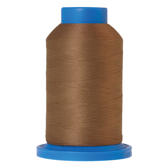 Amann Mettler Seraflock in der Farbe Pecan auf der 1000m Kone. Seraflock ist ein Bauschgarn, besonders geeignet für Dessous, Schwimm- und Sportbekleidung.