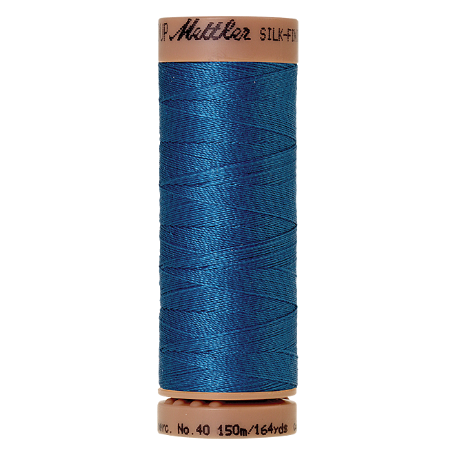 Silk-Finish Cotton 40, 150m - Mediterranian Blue: Reines Baumwollgarn aus 100% langstapliger, ägyptischer Baumwollte von Amann Mettler