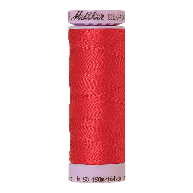 Silk-Finish Cotton 50, 150m - Geranium: Reines Baumwollgarn aus 100% langstapliger, ägyptischer Baumwollte von Amann Mettler