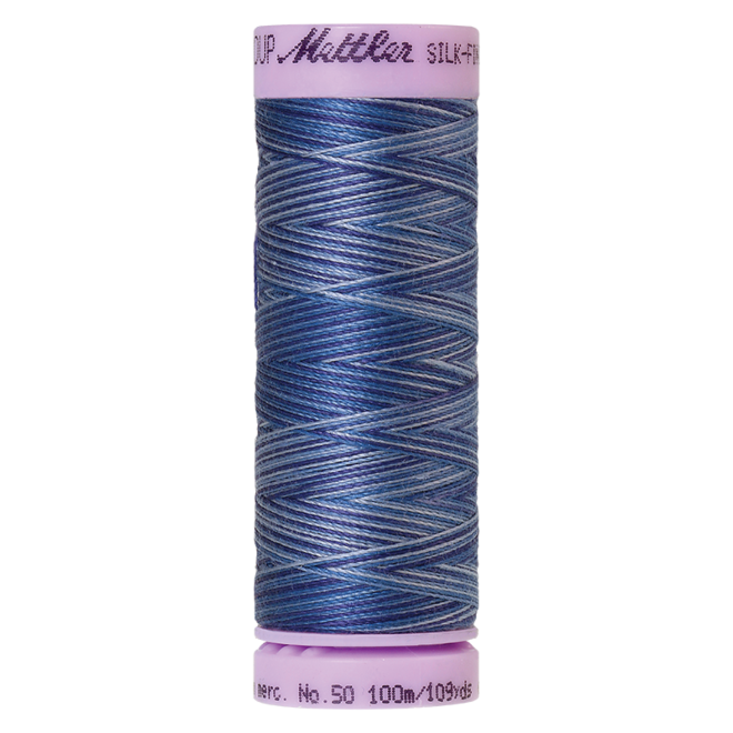 Silk-Finish Multi 50, 100m - Evening Blue : Reines Baumwollgarn aus 100% langstapliger, ägyptischer Baumwollte von Amann Mettler
