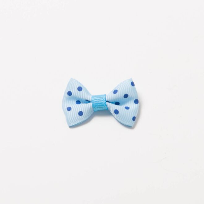 Grosgrain-Schleife Multi 4cm Punkte hellblau-dunkelblau