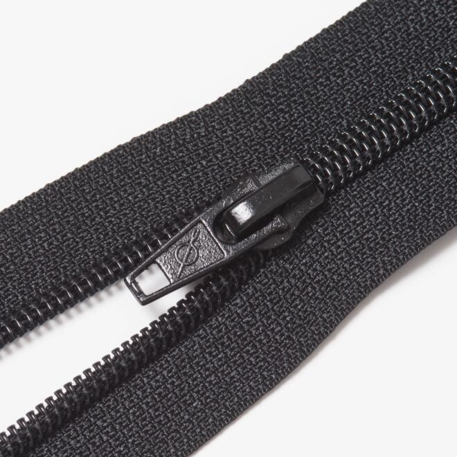 Teilbarer Nylon Reißverschluss, 6mm, schwarz