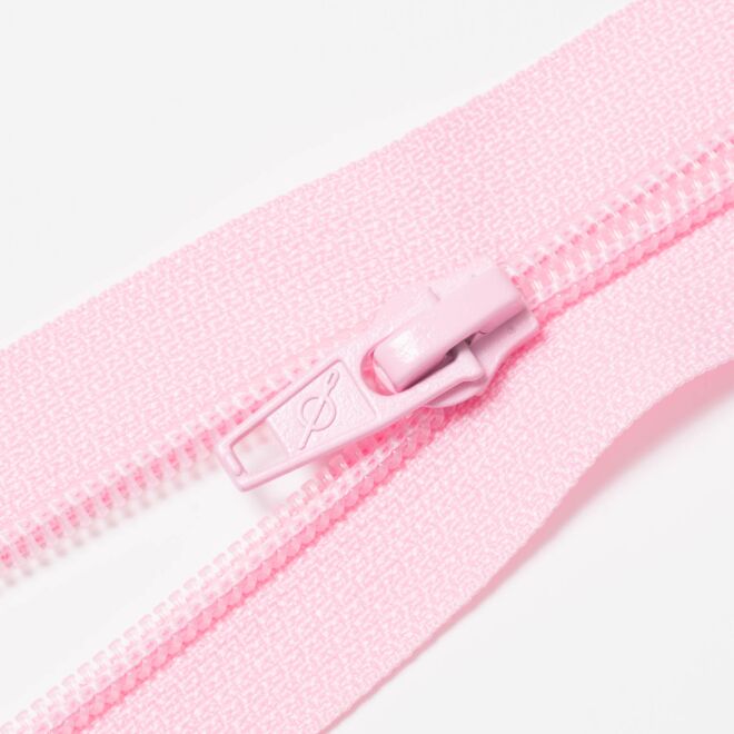 Teilbarer Nylon Reißverschluss, 6mm, pastellpink