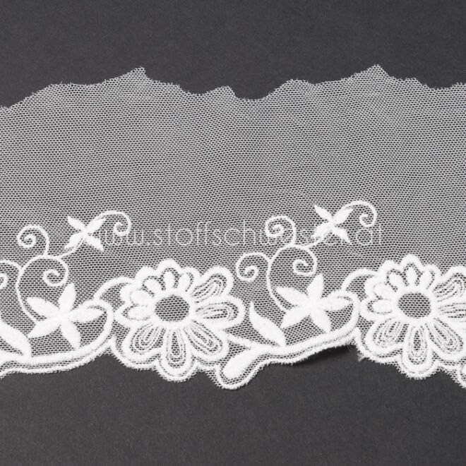 60mm Spitze "Blumen" weiß