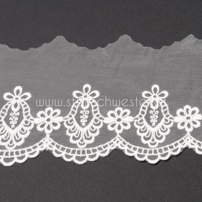 60mm Spitze "Ornament" weiß