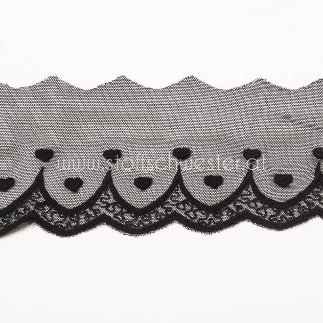 45mm Spitze "Herzen" schwarz