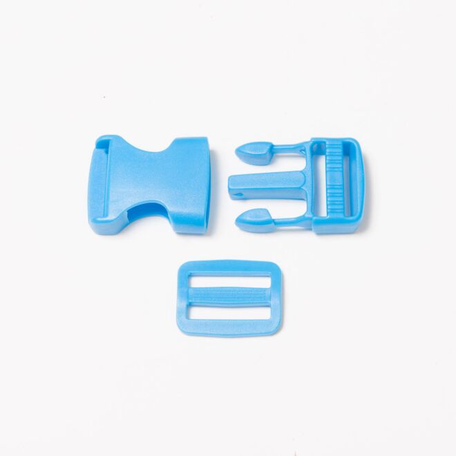 38mm Steckschnalle & Schieber "Kombi" türkis