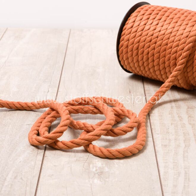 10mm Kordel "soft" dunkelorange