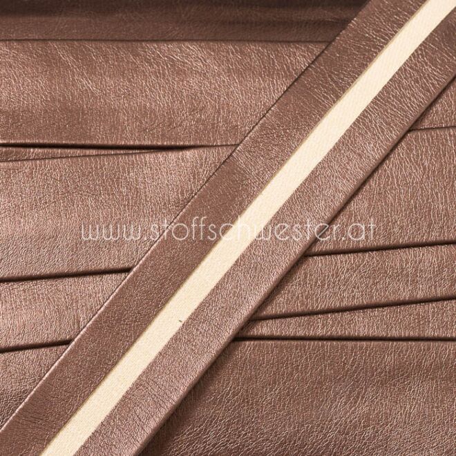 25mm Metallic-Schrägband braun