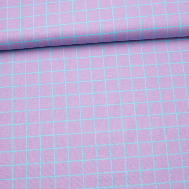 Canvas "Happy Canvas Story" Checks flieder/türkis