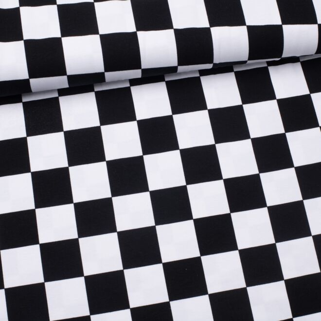 Jersey Checks "Zielflagge" schwarz/weiß