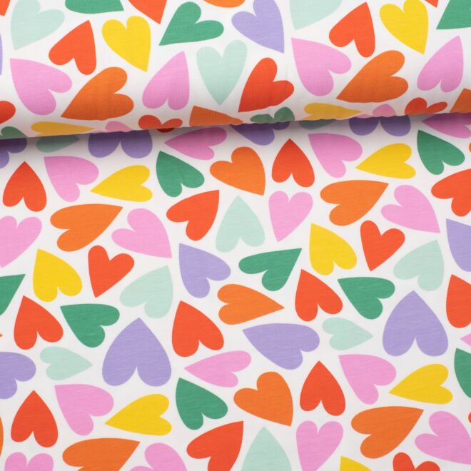 Big Happy Hearts Jersey bunt/wollweiß