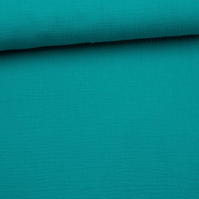 Bio-Musselin "Uni" aquagrün