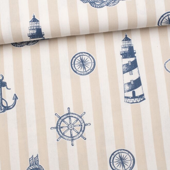 Canvas Lighthouse Stripes beige