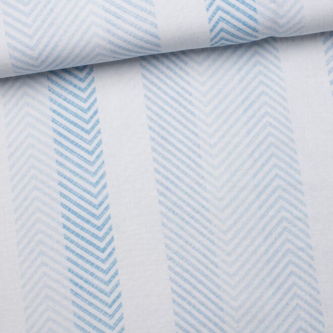 Double Gauze Musselin – Chevron-Muster blau