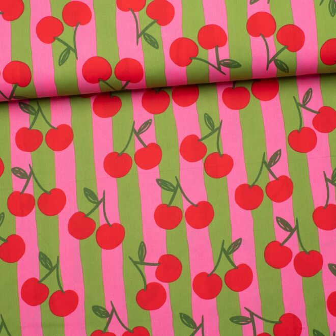 Webware Retro Cherries & Stripes pink/grün