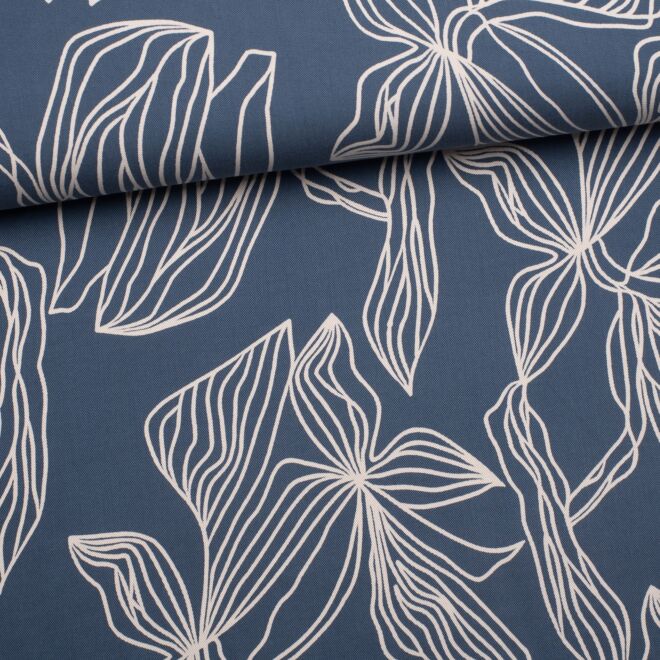 Tencel-Webware "Floral Love" blau