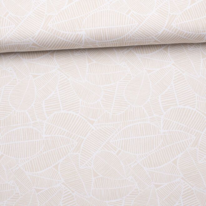 Canvas "Mona" Striped Leaves beige