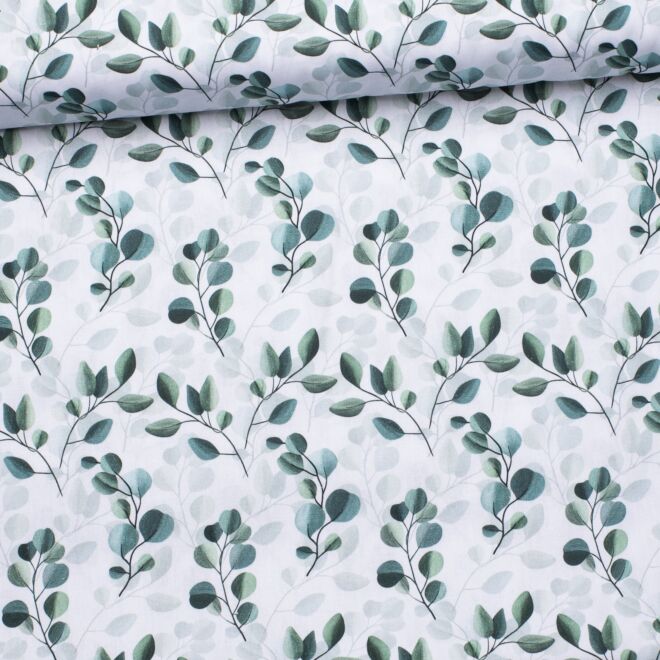 Baumwollwebware Eukalyptus weiß