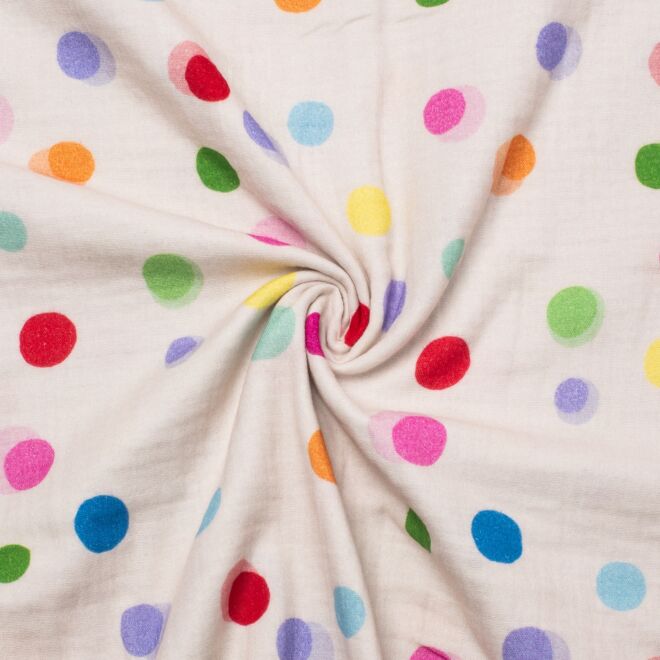 Musselin "Happy Dots" ecru