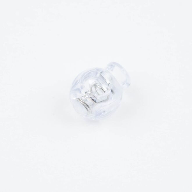 3mm Kordelstopper rund transparent 