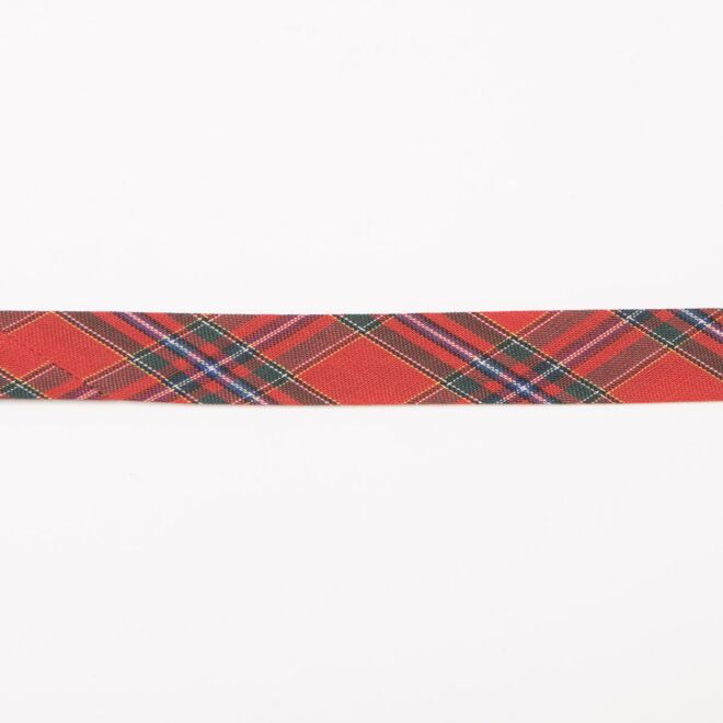 20mm Schrägband Schottenkaro rot