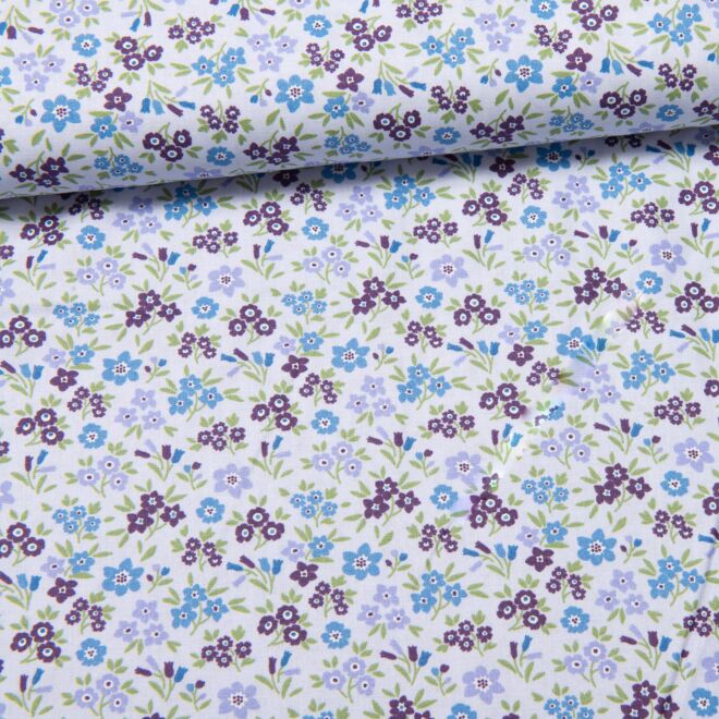 Baumwollwebware Millefleurs flieder