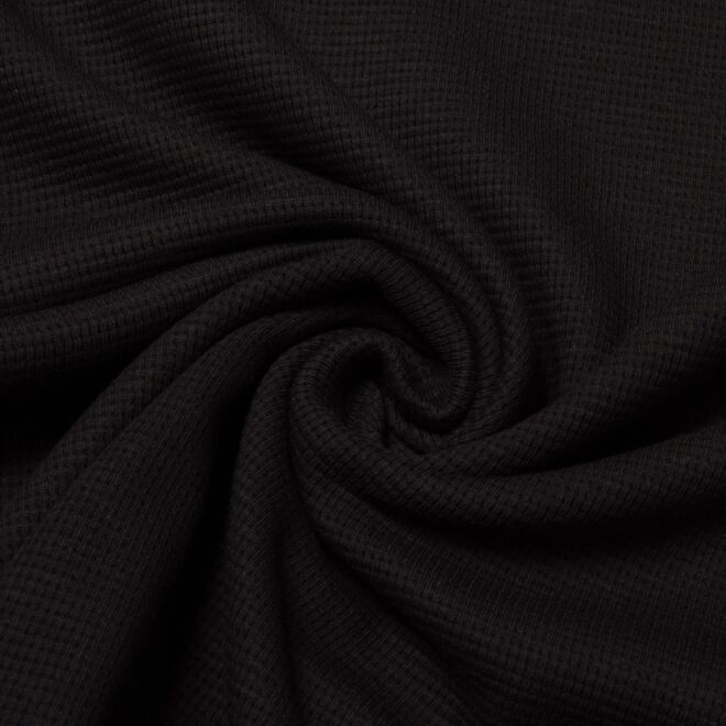 Waffel-Strickjersey schwarz