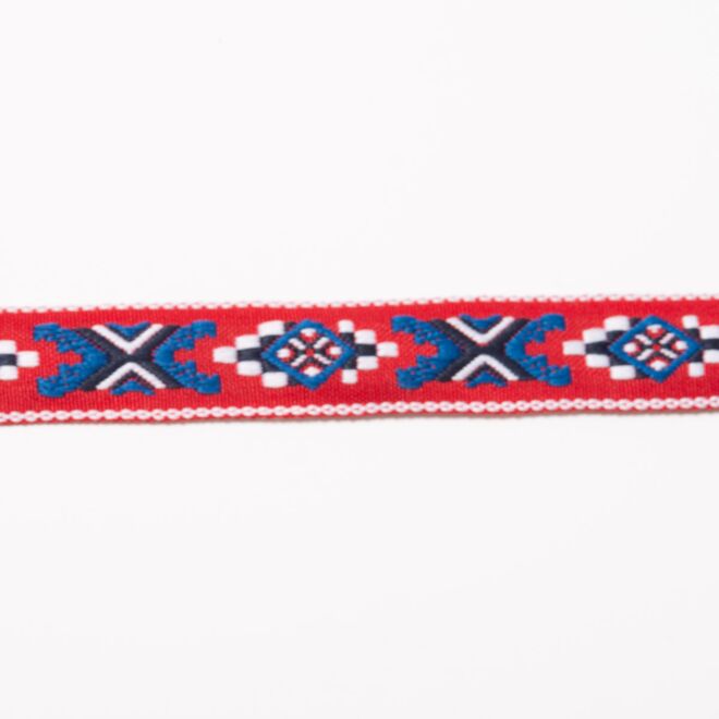 20mm Webband Ethno-Muster rot