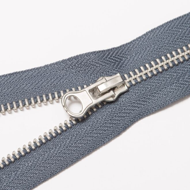Teilbarer Metall Reißverschluss, 5mm, bleigrau
