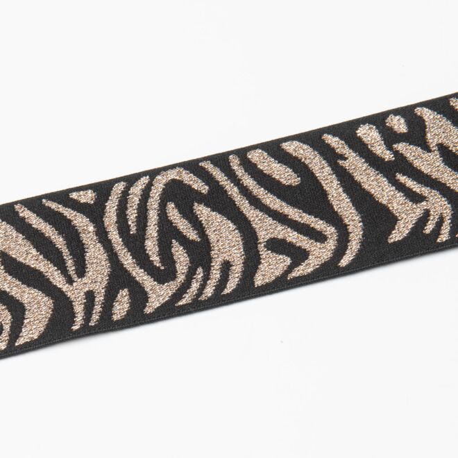 40mm Gummiband Glamour-Zebra rosegold/schwarz