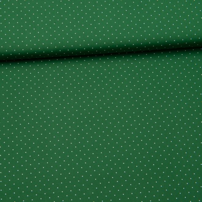 Trachtenstoff "Herzstück" Tupfen weiß/waldgrün