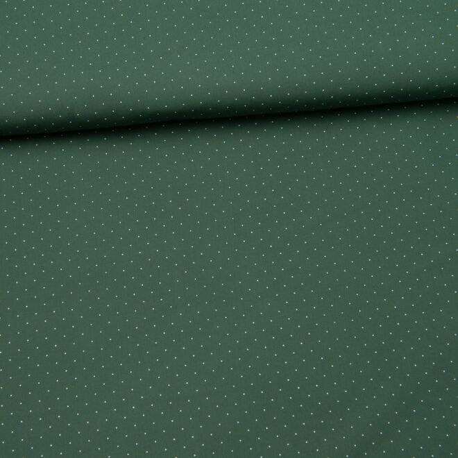 Trachtenstoff "Herzstück" Tupfen weiß/grün