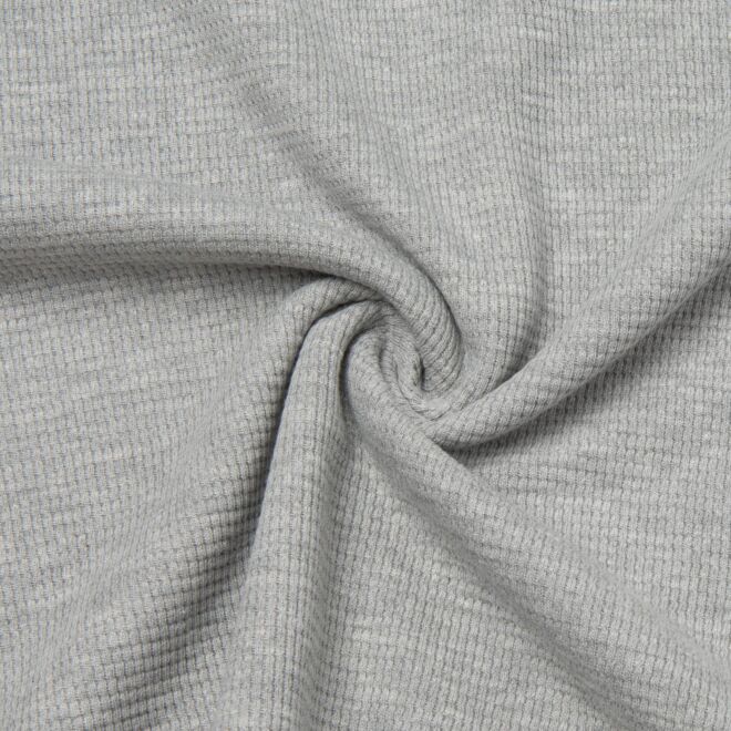 Waffel-Strickjersey grau-meliert