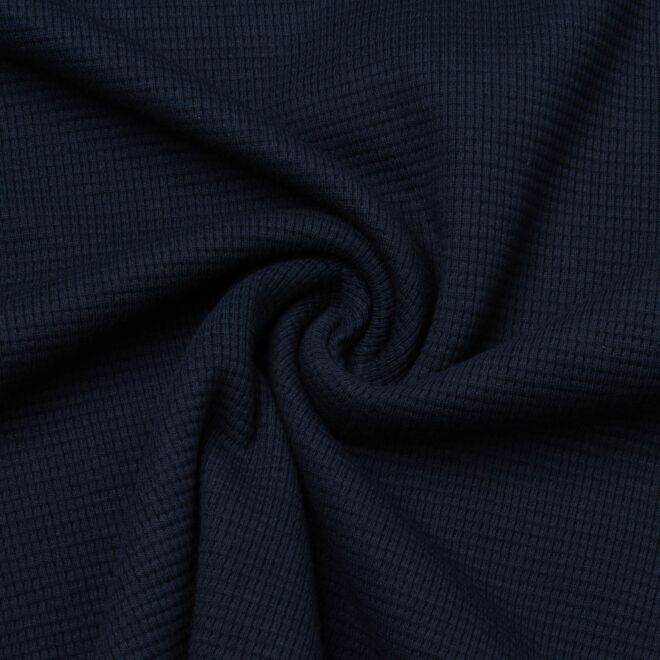 Waffel-Strickjersey navy