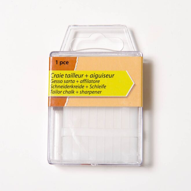 Schneiderkreide weiß - in Box mit Schleifer